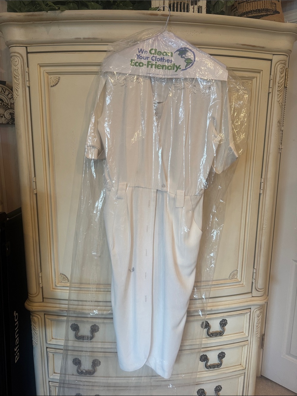Studio One Cream Midi Dress with Short Sleeves